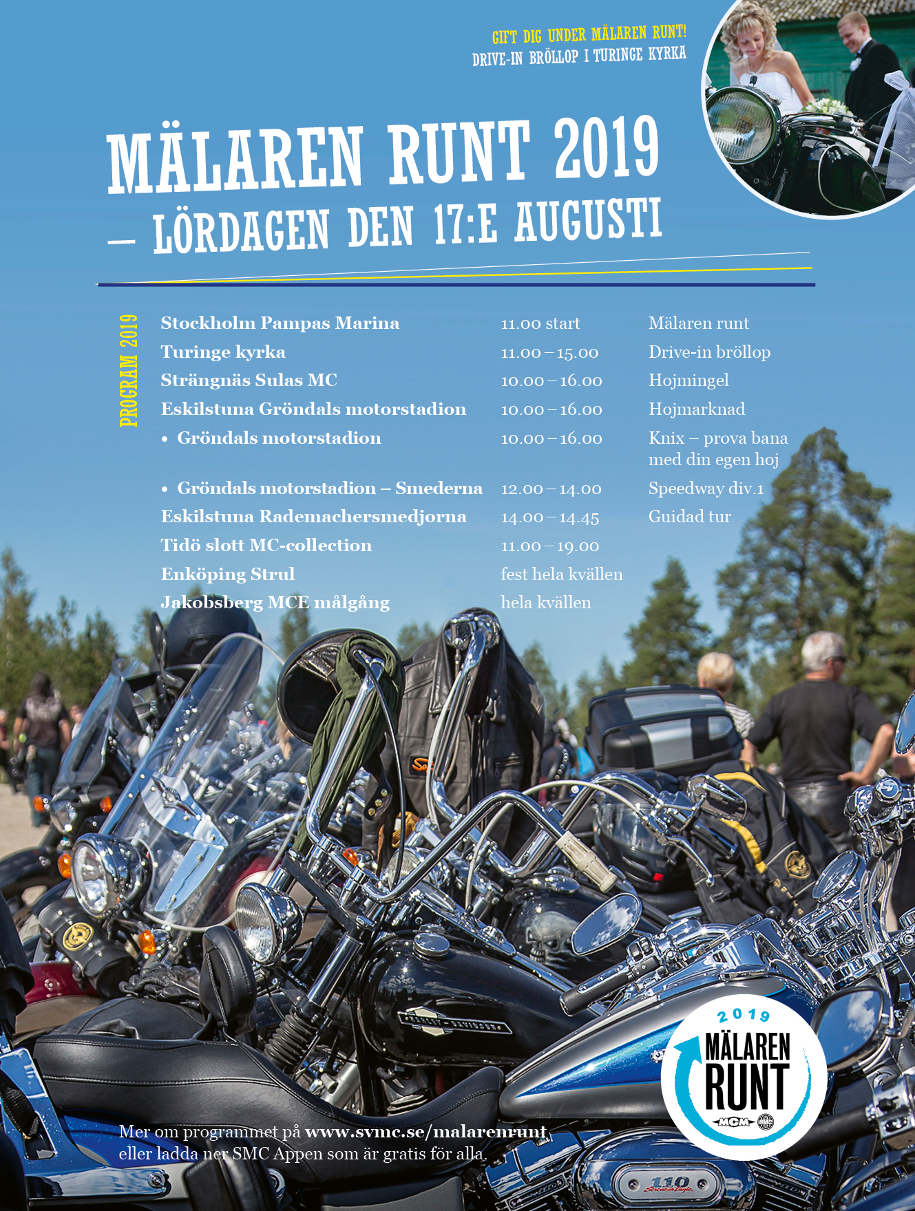 Nu finns programmet för Mälaren Runt Sveriges MotorCyklister